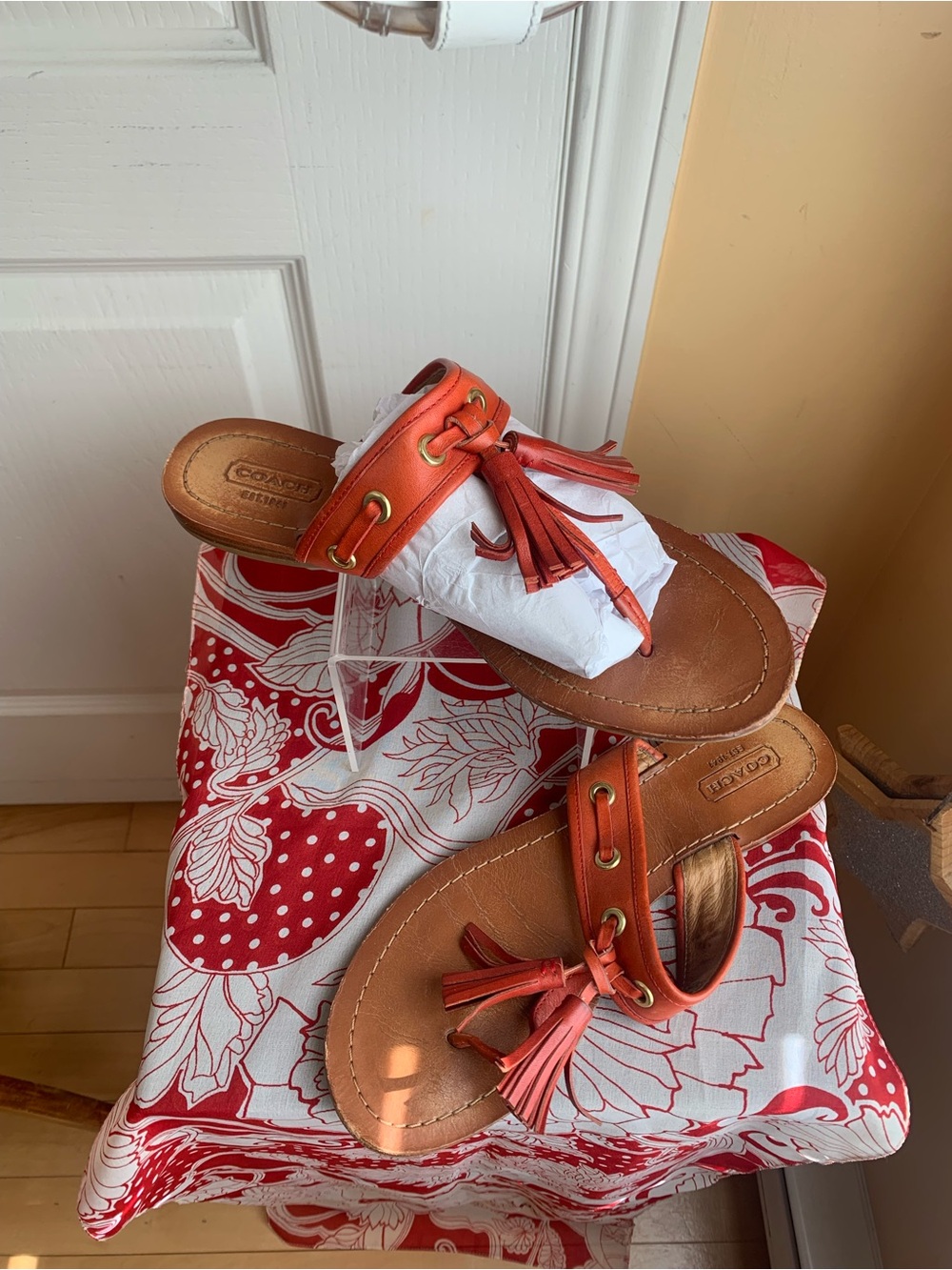 🩴20$ Coach thong sienna-sandals flip flop leather tassels